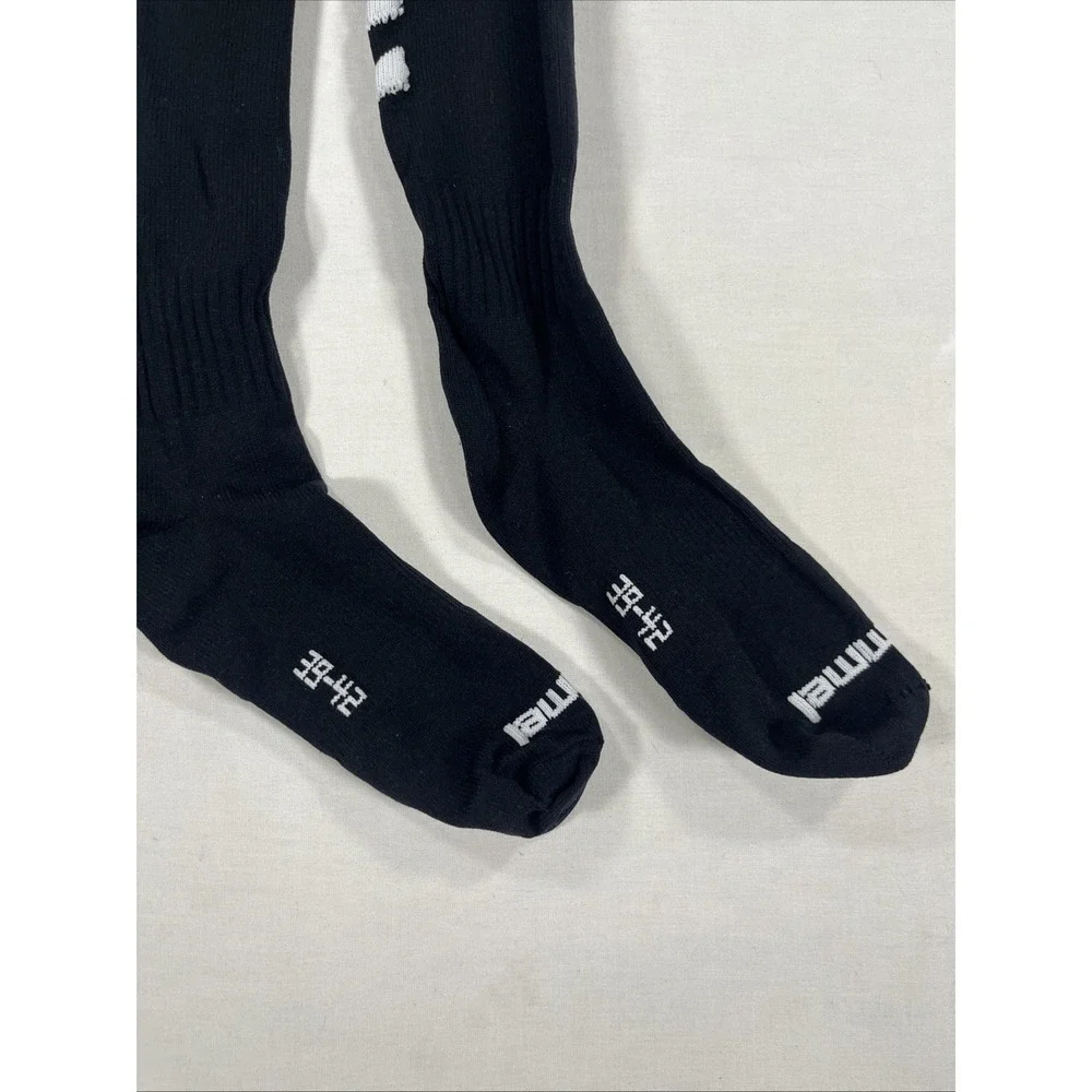 Black Athletic Knee High Socks Size 39-42 Compression Style Sports Training